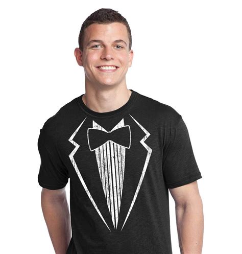 Vintage Tuxedo T-Shirt on a soft lightweight Black | Shop Men's Black Tuxedo Tees