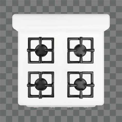 3d white gas stove top view isolated realistic vector. Kitchen interior ...