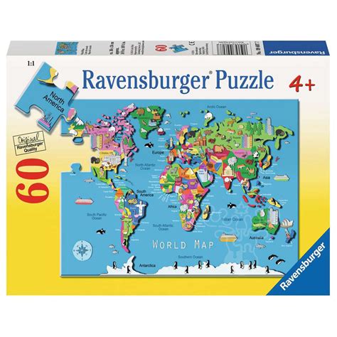 Ravensburger World Map Puzzle 60pcs - Puzzles Canada