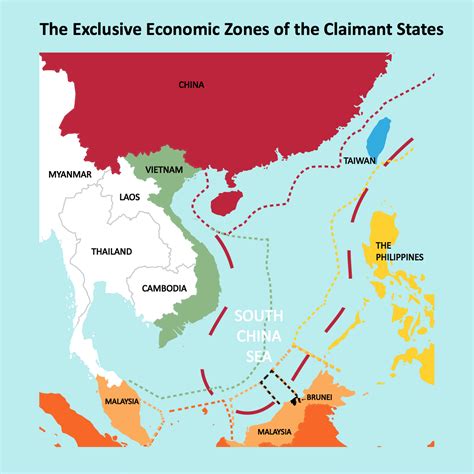 The Exclusive Economic Zones (EEZ) of All Claimant States | South china ...