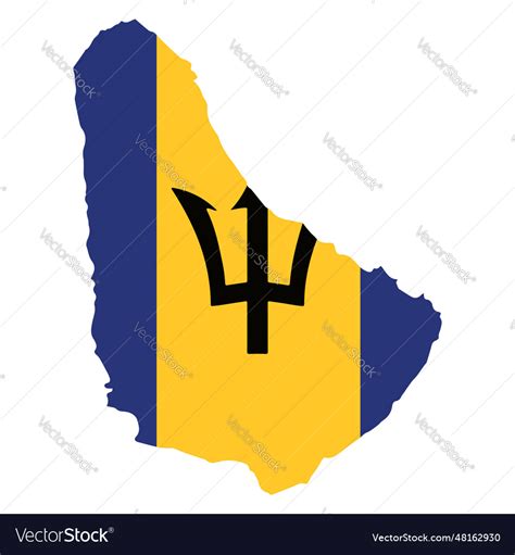 Barbados map and country flag Royalty Free Vector Image