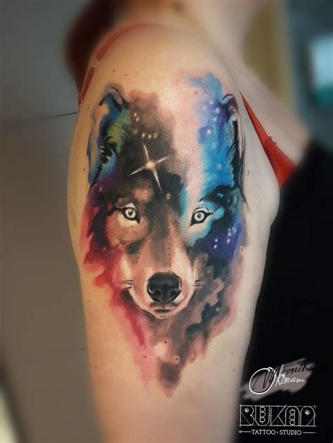 Wolf tattoo, space tattoo | Wolf tattoo, Space tattoo, Galaxy wolf