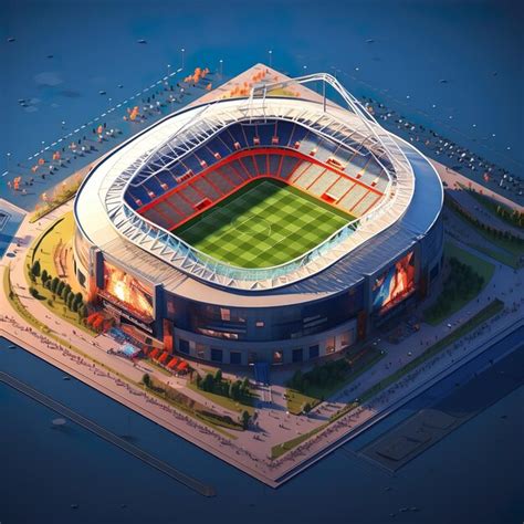 Premium AI Image | Soccer Stadiums Design stadiums for soccer matches featuring cheering fans ...