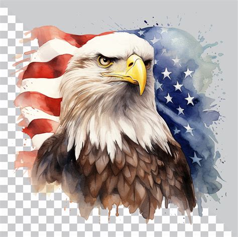 American Eagle Clipart, Eagle Flag Clipart, Patriotic USA Eagle Flag ...