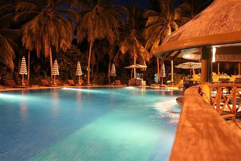 pool, night view, maldives, water, swimming pool, tourist resort ...