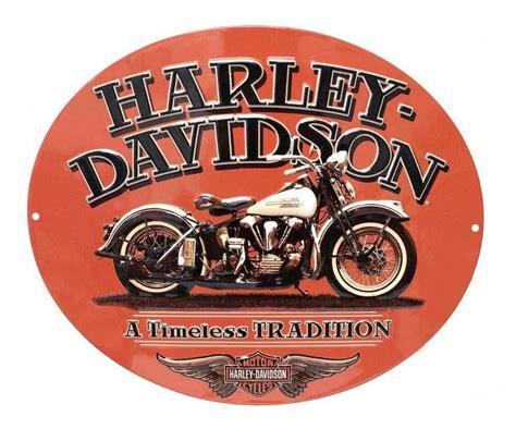 H-D Embossed Timeless Vintage Motorcycle Tin Sign, Orange - 2010781 | Harley davidson, Classic ...