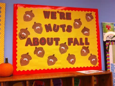 Fall bulletin board. Acorns, nuts about fall. Pre-k and elementary ed ...