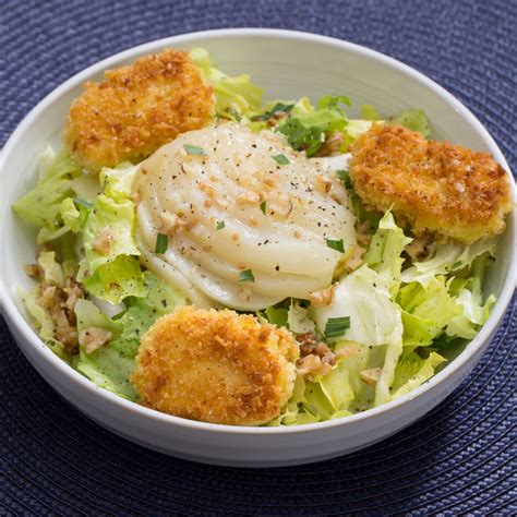 Recipe: Poached Pear & Crispy Goat Cheese Salad with Escarole & Walnuts ...