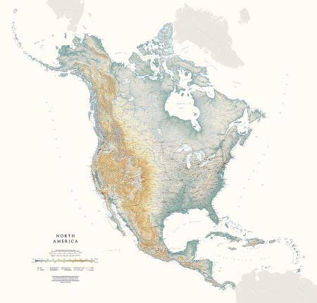 Elevation Map Of North America - Large World Map
