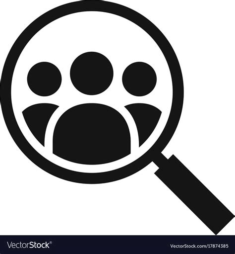 Magnifying glass looking for people icon Vector Image