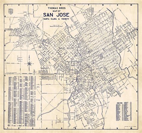 Vintage Map of San Jose Old Map With a Nice Patina Print on | Etsy