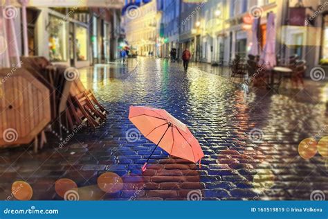 Rainy Street Reflection Wet Asphalt City Night Raindrops Water ...