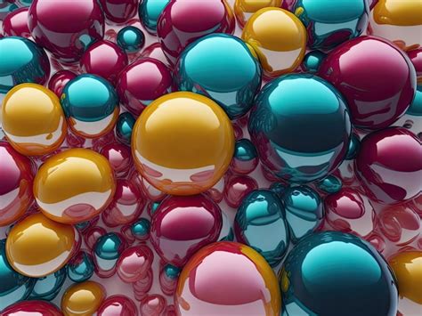 Premium AI Image | A bunch of colorful glass balls are on a table.