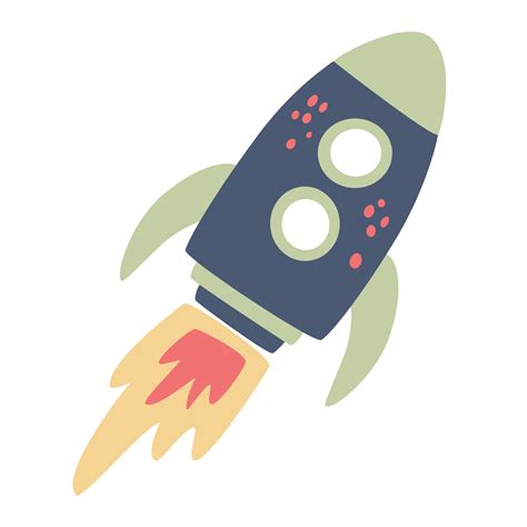 Cartoon Rocket Ship. Launching a spacecraft. Vector cartoon ...