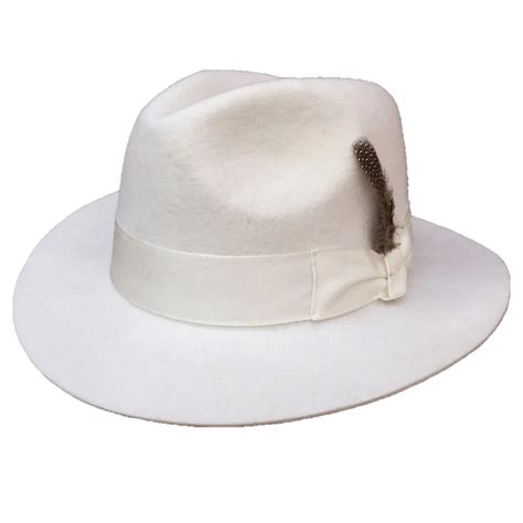 Classic White Men 's Wool Felt Fedora Hat Godfather Hat American Style-in Fedoras from Men's ...