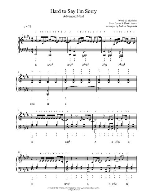 Hard To Say I'm Sorry by Chicago Sheet Music & Lesson | Advanced Level