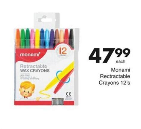 Monami Rectractable Crayons 12's offer at Save