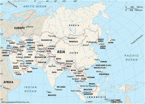 Asia Map - Map Of Asia, Asia Maps Of Landforms Roads Cities Counties F2B