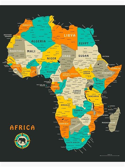 "Africa Map" Poster for Sale by JazzberryBlue | Africa map, Geography map, African map