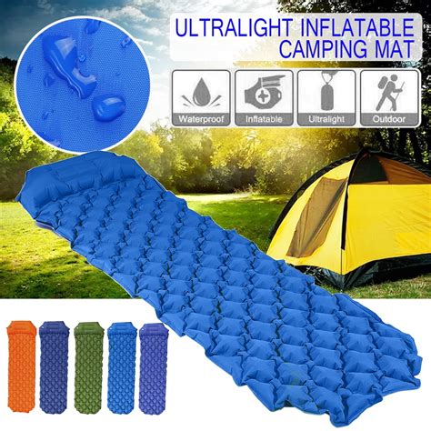 Self-Inflating Sleeping Mat With Pillow Ultralight Sleep Mattress Camping Air Pad Cushion Air ...