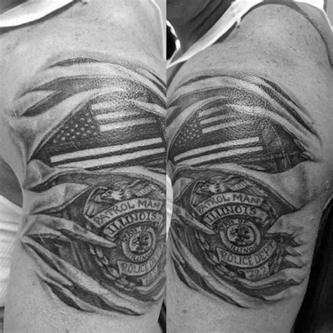 50 Police Tattoos For Men - Law Enforcement Officer Design Ideas