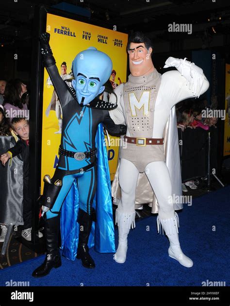 Megamind and Metro Man at the premiere of "Megamind" held at Mann's ...