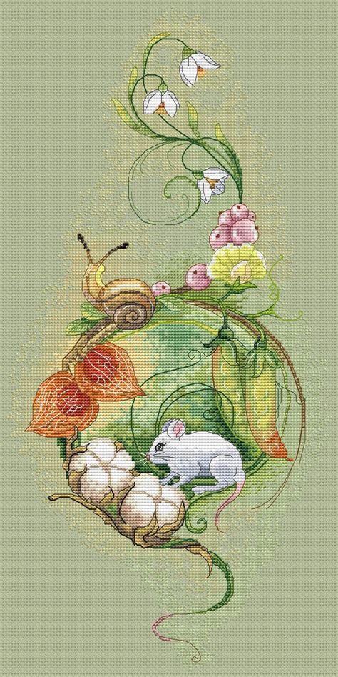 Kits & How To Rose Snail Cross stitch pattern Rose cross stitch Animal cross stitch Fantasy ...