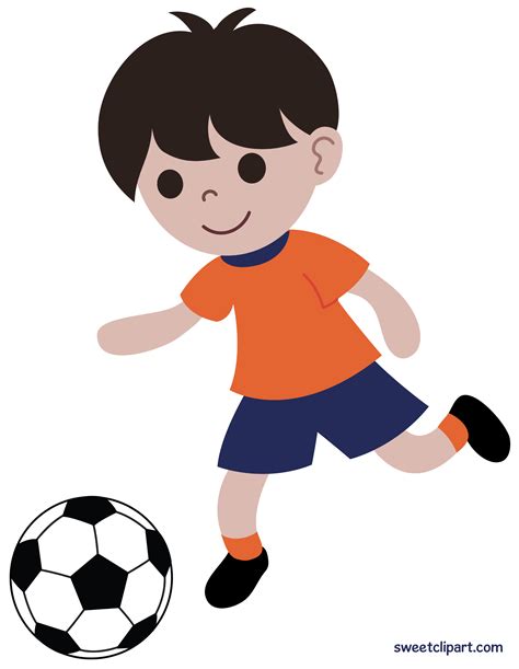 Boy Playing Soccer Clip Art - Free Clip Art
