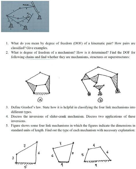 SOLVED: 1. What do you mean by degree of freedom (DOF) of a kinematic ...