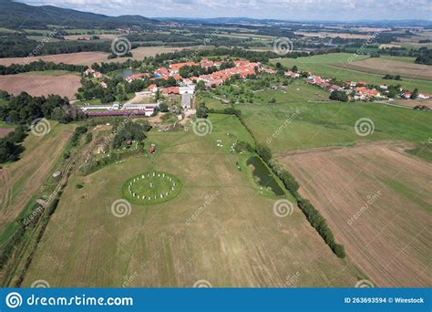 Scenic Aerial View of the Holasovicke Stonehenge Stone Circle in Czech Republic Stock Photo ...