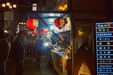 Street Food Along Dotonbori Street in Osaka Editorial Stock Image ...