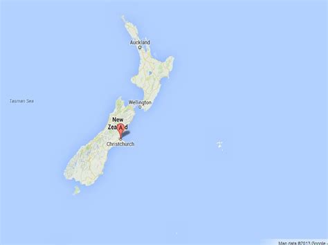 Christchurch on Map of New Zealand