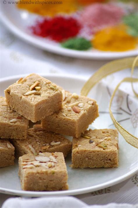 Mohanthal Recipe - Gram Flour Fudge Recipe - A Traditional Gujarati Sweet - Holi Sweets - Blend ...