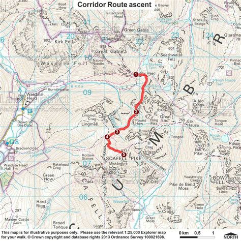 Scafell Pike Routes Map - Map Of Staten