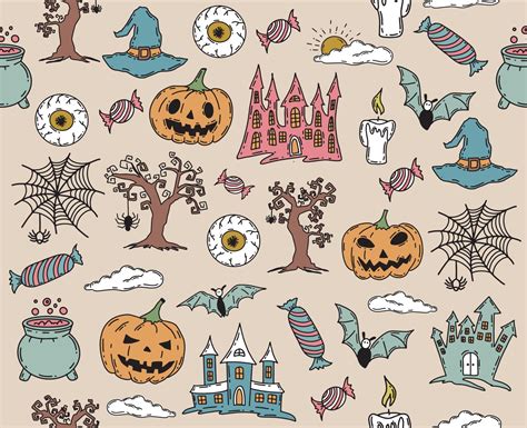 Halloween symbols hand drawn illustrations 10857483 Vector Art at Vecteezy