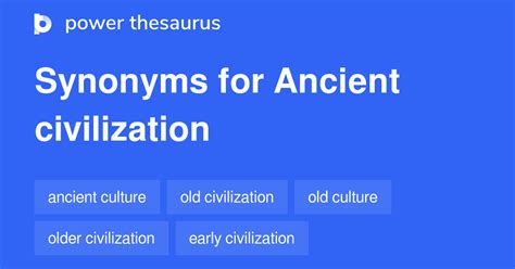 Ancient Civilization synonyms - 425 Words and Phrases for Ancient ...