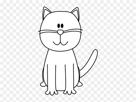 White Cat Clip Art Black And White Cat Black And White - Cat Cartoon ...