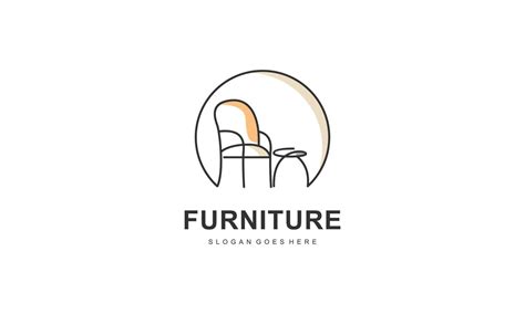 Modern Furniture Logo Design with Abstract Line Concept 21641155 Vector ...