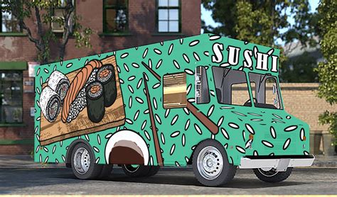 ArtStation - Sushi Food Truck Mockup