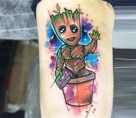 Baby Groot tattoo by Brandon Bec | Post 24236