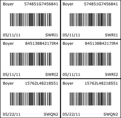Printable Barcode Labels