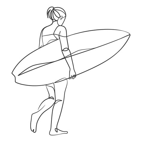 Surfboard Outline Drawing