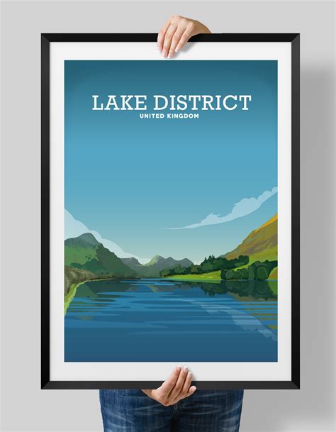 Lake District Print, Lake District Poster, Lake District Art – Hill View Prints