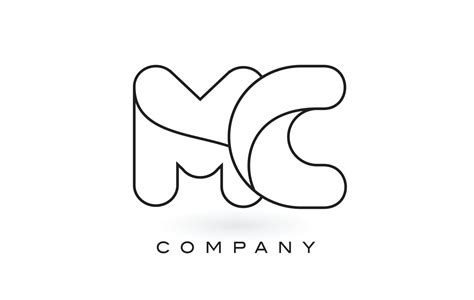 MC Monogram Letter Logo With Thin Black Monogram Outline Contour. Modern Trendy Letter Design ...