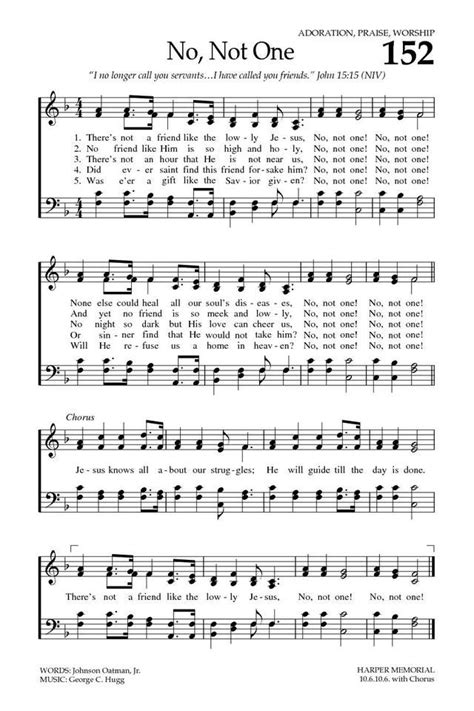 Baptist Hymnal 2008 152. There's not a friend like the lowly Jesus ...