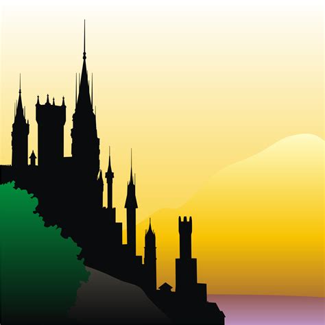 Vector for free use: Old castle silhouette