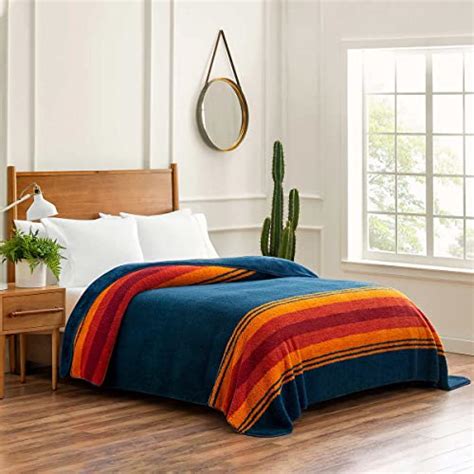 Pendleton Sherpa Fleece Blanket Queen Size Rob Roy Gray 98" X 92" Queen Blankets & Throws Bedding