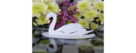 Paper swan in flowers - Mashustic.space