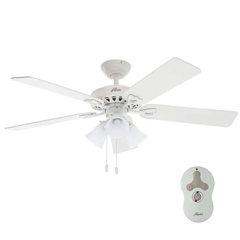 White Hunter Ceiling Fans | White ceiling fan, Ceiling fan with light, Ceiling fan