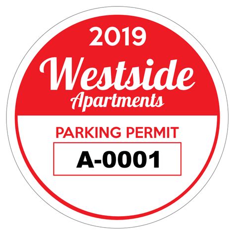 Custom Apartment Circle Parking Permit Sticker | Wholesale Prices